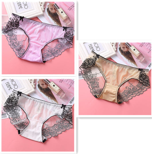 Braguitas Bajos con Encaje Bordado y Malla Sensual - Image 13