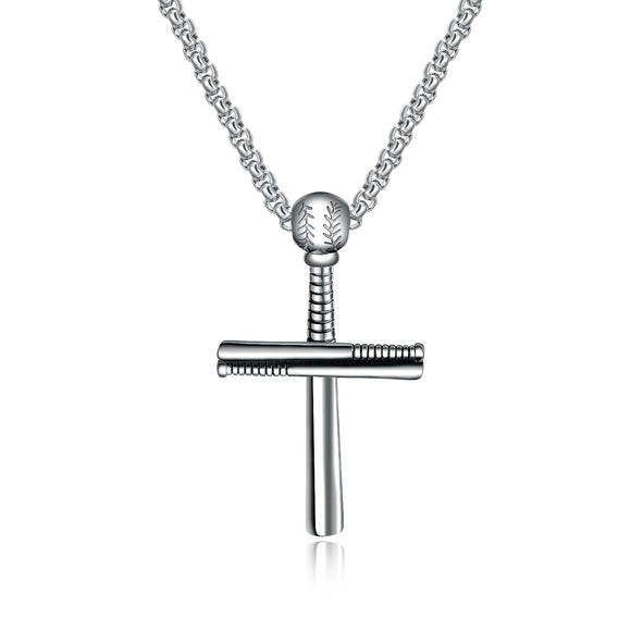 Dije de Béisbol en Acero Titanio - Joyería Deportiva Elegante para Hombres