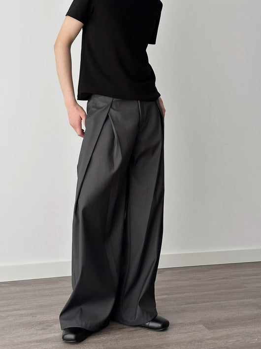 Pantalones Holgados Drapeados Hasta el Piso para Hombre - Image 29