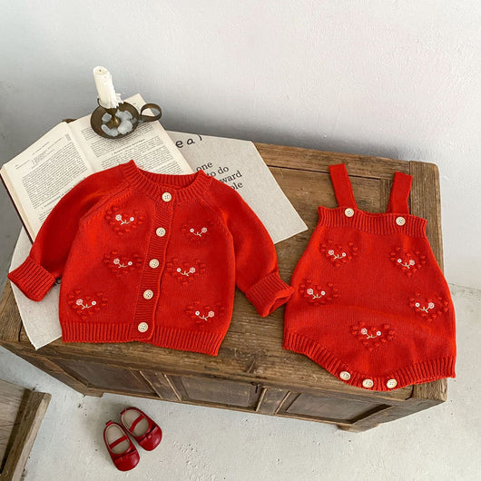 Gorro Ha Yi para Bebé Niña Rojo con Bordado de Amor - Image 31