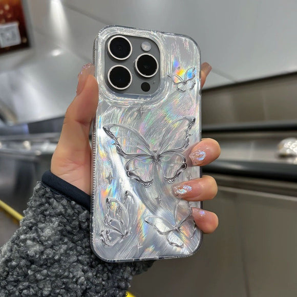 Funda Móvil Mariposa con Textura Anti-caídas y Protección Premium