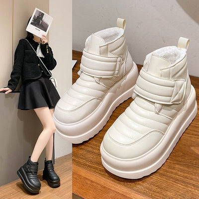 Zapatillas Plataforma Gruesa Antideslizantes con Forro Térmico para Mujer