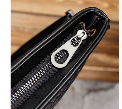 Bolso Tejido de Cuero para Hombre - Diseño Vertical Moderno - Image 6