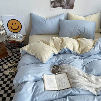 Juego de Cama de Algodón Lavado con Bloques de Color Coordinado - Image 16