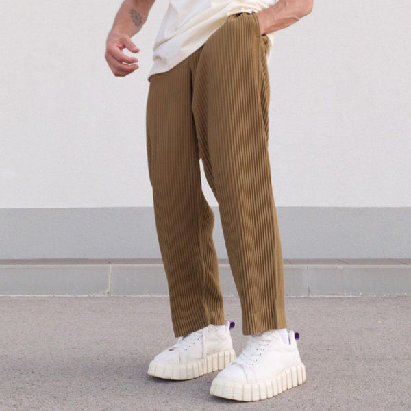 Pantalones Casuales Holgados de Cintura Media en Colores Sólidos