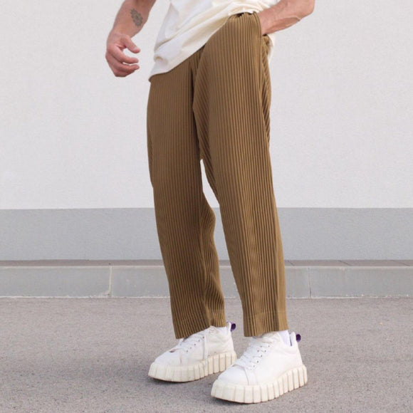 Pantalones Casuales Holgados de Cintura Media en Colores Sólidos