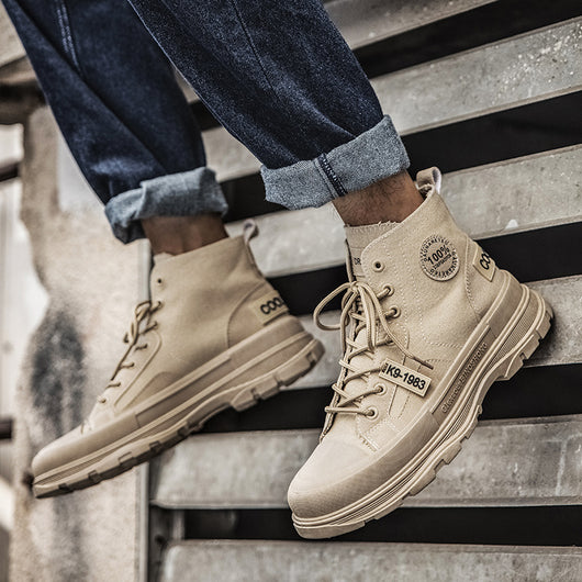 Zapatillas de Lona para Hombre con Suela Gruesa - Primavera y Otoño - Image 8