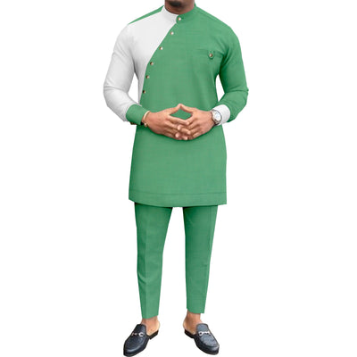 Conjunto de Algodón Puro Africano para Hombre - Traje de Ocio Elegante - Image 2