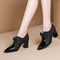 Zapatos de Tacón Alto Punta Fina con Moño y Talón Grueso