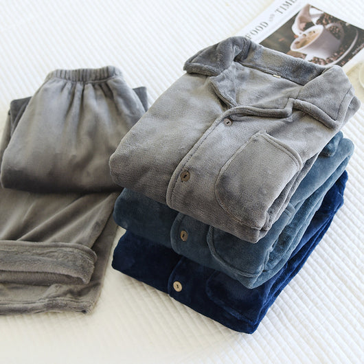 Conjunto de Pijama Polar Coral para Hombre - Comodidad Hogar - Image 4