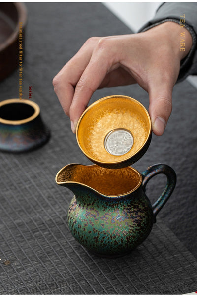 Juego de Té Jianzan con Dorado Colorido - Image 8
