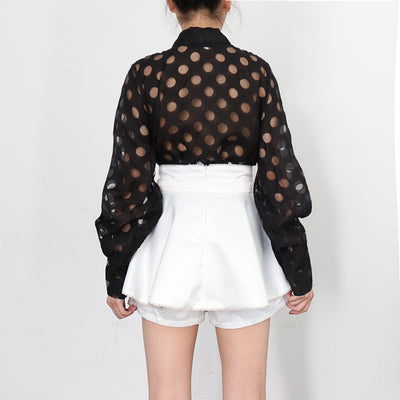 Blusa Larga con Mangas Linterna y Lunares - Diseño Moderno - Image 12