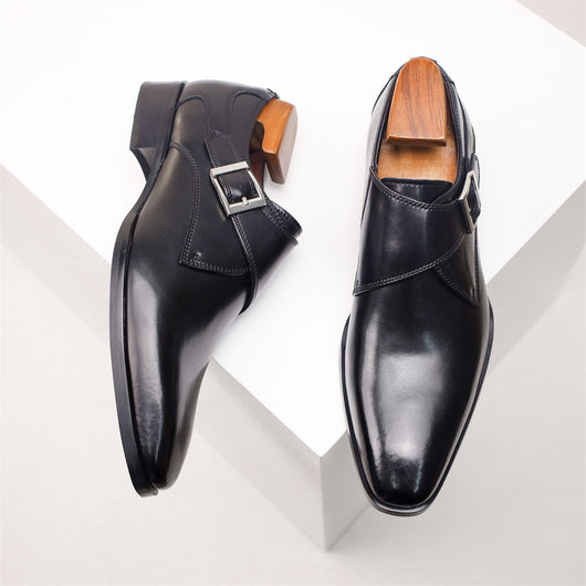 Zapatos Formales de Cuero para Hombre Estilo Británico Punta Cuadrada - Image 15