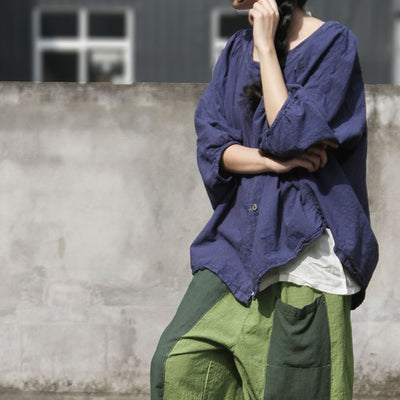Cardigan de Lino con Mangas Murciélago para Mujer - Image 3