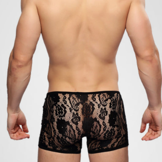 Ropa Interior Masculina de Encaje Mesh Negro - Tanga Sensual Premium - Image 5
