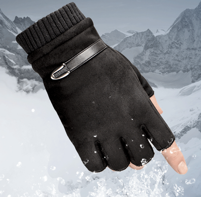 Guantes Deportivos de Ante sin Dedos para Hombre con Forro Cálido - Image 6