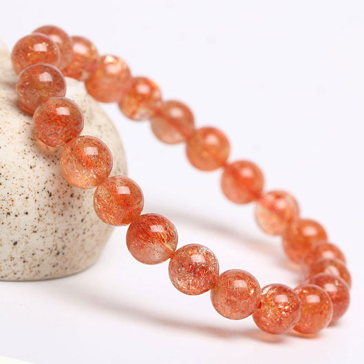 Pulsera de Cuarzo Fresa Dorado con Piedra de Sol - Image 8