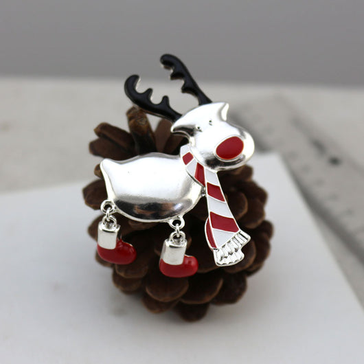 Broche Esmaltado Reno Navideño - Image 3