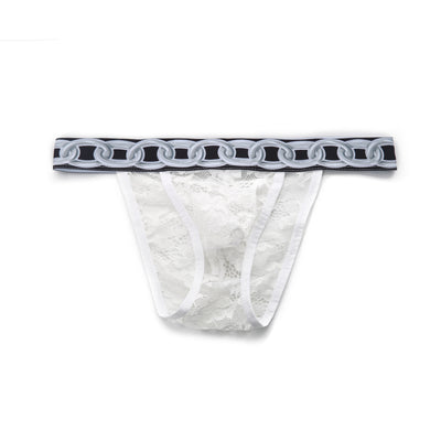 Tanga Masculino de Encaje 3D con Cadena Ajustable Transparente - Image 23