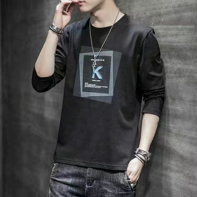 Camiseta Manga Larga Hombre Cuello Redondo Slim Fit Estilo Coreano - Image 10