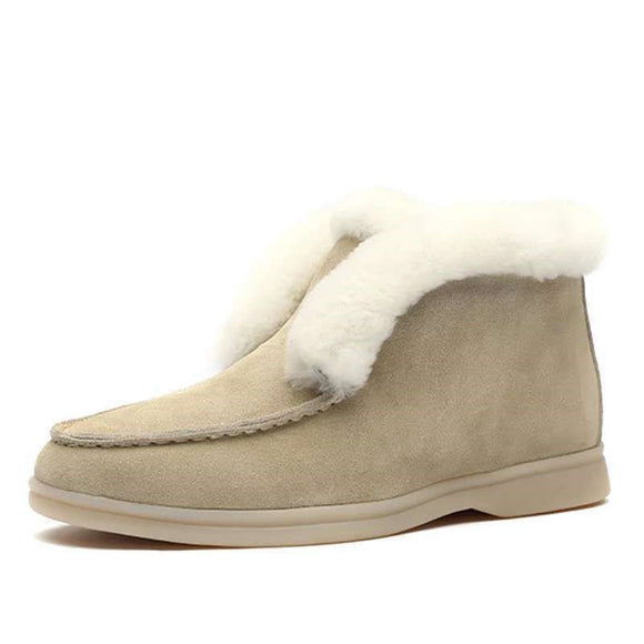 Zapatos Planos de Algodón con Punta Redonda y Diseño Liso