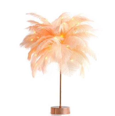 Lámpara de Escritorio Nórdica con Plumas - Luz Decorativa Moderna para Dormitorio - Image 8