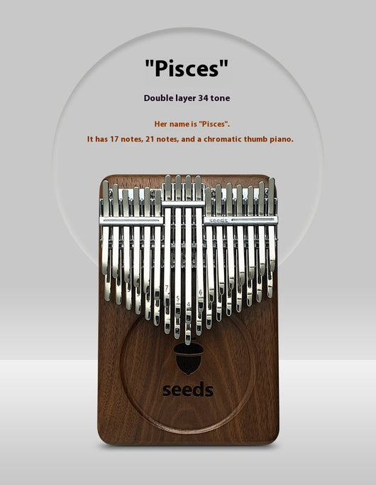 Kalimba de 34 Tonos Doble Capa en Madera de Nogal - Image 11