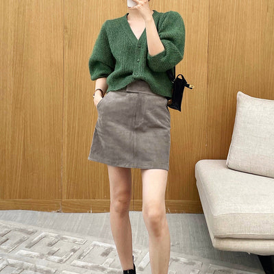 Falda Tubo Cuero Genuino Cintura Alta - Colección Primavera Otoño - Image 3