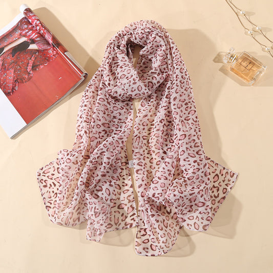 Pañuelo Estampado Leopardo en Chiffon para Mujer