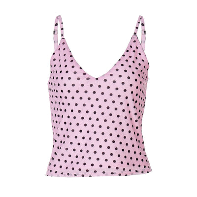 Enterizo Polka Dot Escote V Ajustado Sexy con Tirantes - Image 14
