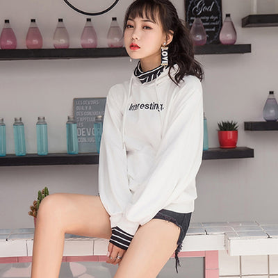 Sudadera Cuello Alto Rayas Harajuku Oversized para Mujer - Estilo K-pop Otoño - Image 5