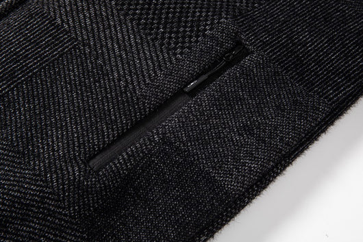Chaqueta de Punto Slim con Capucha y Cuadros para Hombre - Image 14