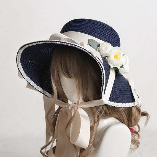 Sombrero de Paja para Mujer con Protección Solar y Lazo Decorativo - Image 3