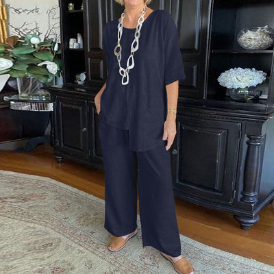 Conjunto de Blusa y Pantalón Corto en Algodón y Lino para Mujer - Image 8