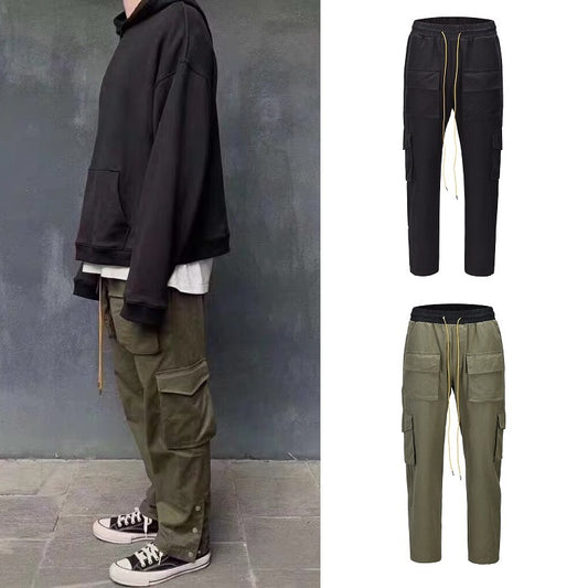 Pantalones Cargo Holgados con Cordón Ajustable para Hombre