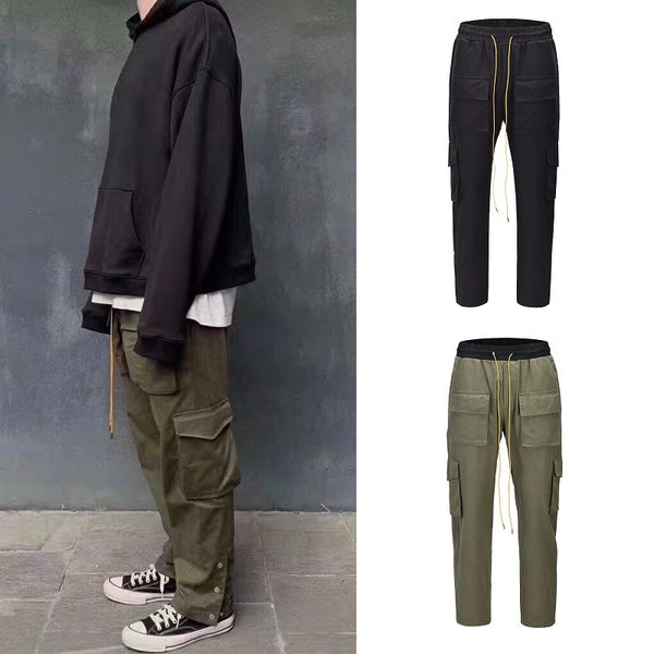 Pantalones Cargo Holgados con Cordón Ajustable para Hombre