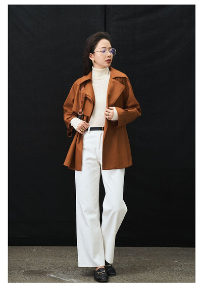 Abrigo Gabardina Asimétrica Suelta Casual Midi para Mujer - Image 20