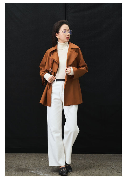 Abrigo Gabardina Asimétrica Suelta Casual Midi para Mujer - Image 20