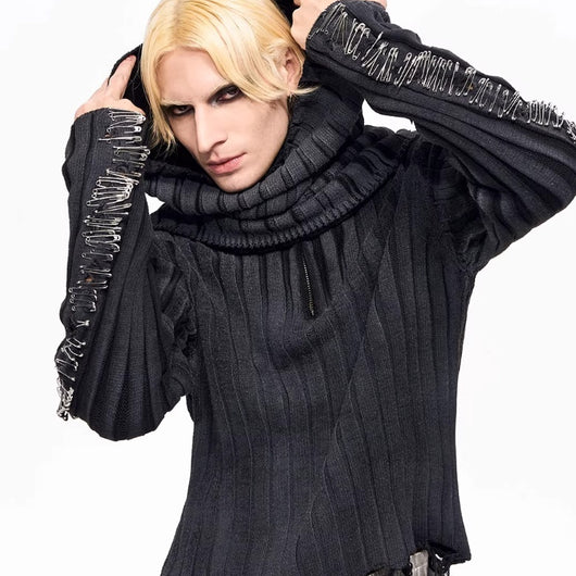 Suéter Cuello Alto Diseño Otoño-Invierno con Detalle de Imperdible