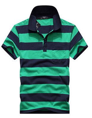 Camiseta Hombre Cuello Rayado Manga Corta con Bolsillo Real - Image 11