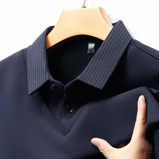 Playera Casual de Negocios con Efecto Dos Piezas y Mangas Rayadas - Image 16