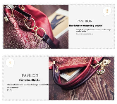 Bolso de Hombro Capacidad Extra Grande con Patrón Pavo Real - Image 13