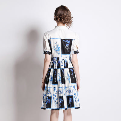 Vestido Camisero Retro con Estampado Francés - Image 4