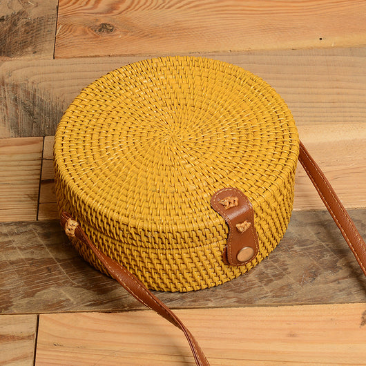 Bolsa Tejida de Ratán y Paja con Detalles en Cuero PU - Image 6