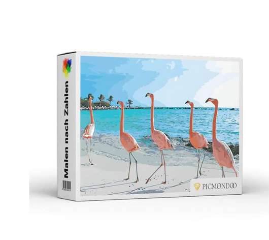 Kit Pintura por Números Flamencos en la Playa