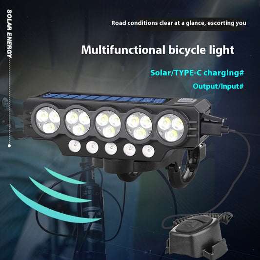 Luz Solar para Bicicleta con Claxon Integrado