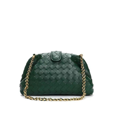 Bolso Mensajero de Cuero Genuino Tejido Cuadrado Pequeño - Image 12