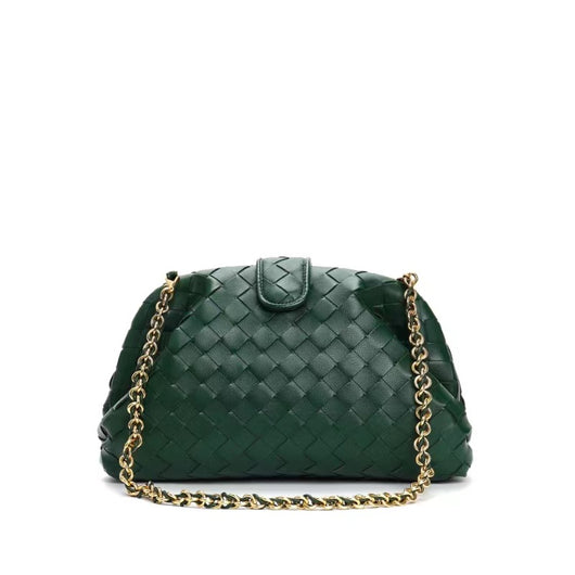Bolso Mensajero de Cuero Genuino Tejido Cuadrado Pequeño - Image 12