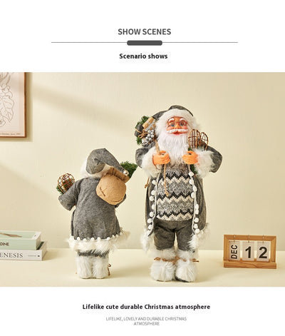 Adornos Navideños Nórdicos Reno Rudolf con Rayas Plateadas - Image 17