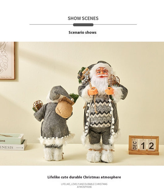 Adornos Navideños Nórdicos Reno Rudolf con Rayas Plateadas - Image 17